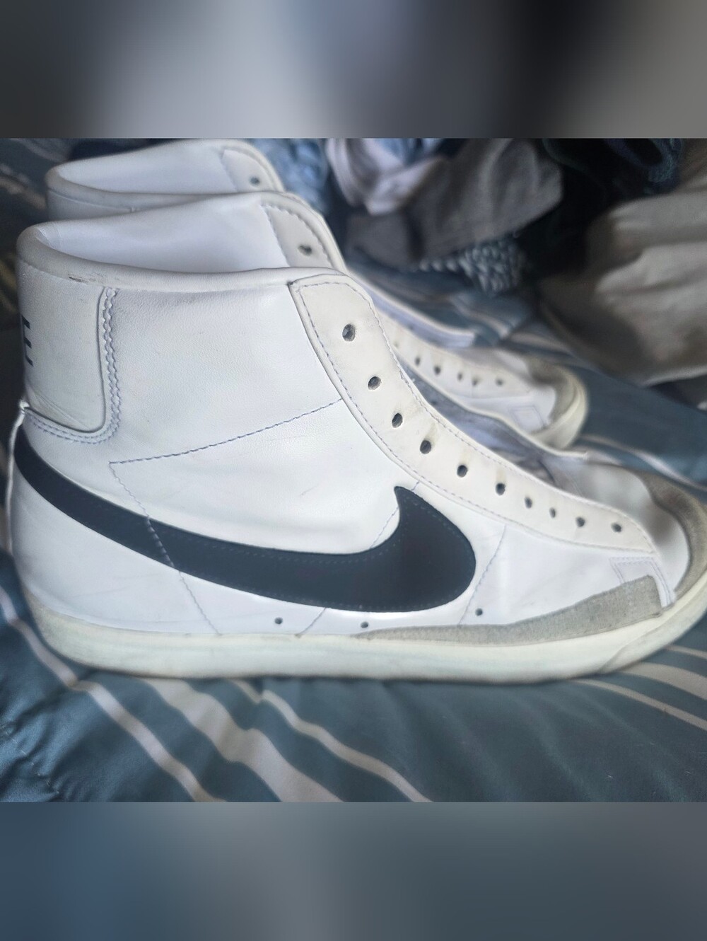 Nike Blazer Mid Vintage White/Black High Top Sneakers Mens 12